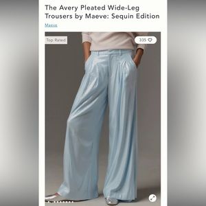 The Avery Pleated Wide-Leg Trousers by Maeve: Sequin Edition